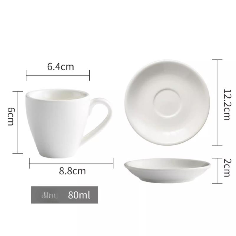 80ML Color Ceramic Coffee Cup Set Afternoon Tea Cups and Plates Breakfast Milk Mug Ceramic Espresso Coffee Cup