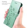 Case for Samsung Galaxy A26 5G - BOOLING - Shockproof Synthetic Leather Plant Butterfly Pattern Green