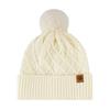 Women Winter Knitted Hat with Faux Fur Pom Pom Ball