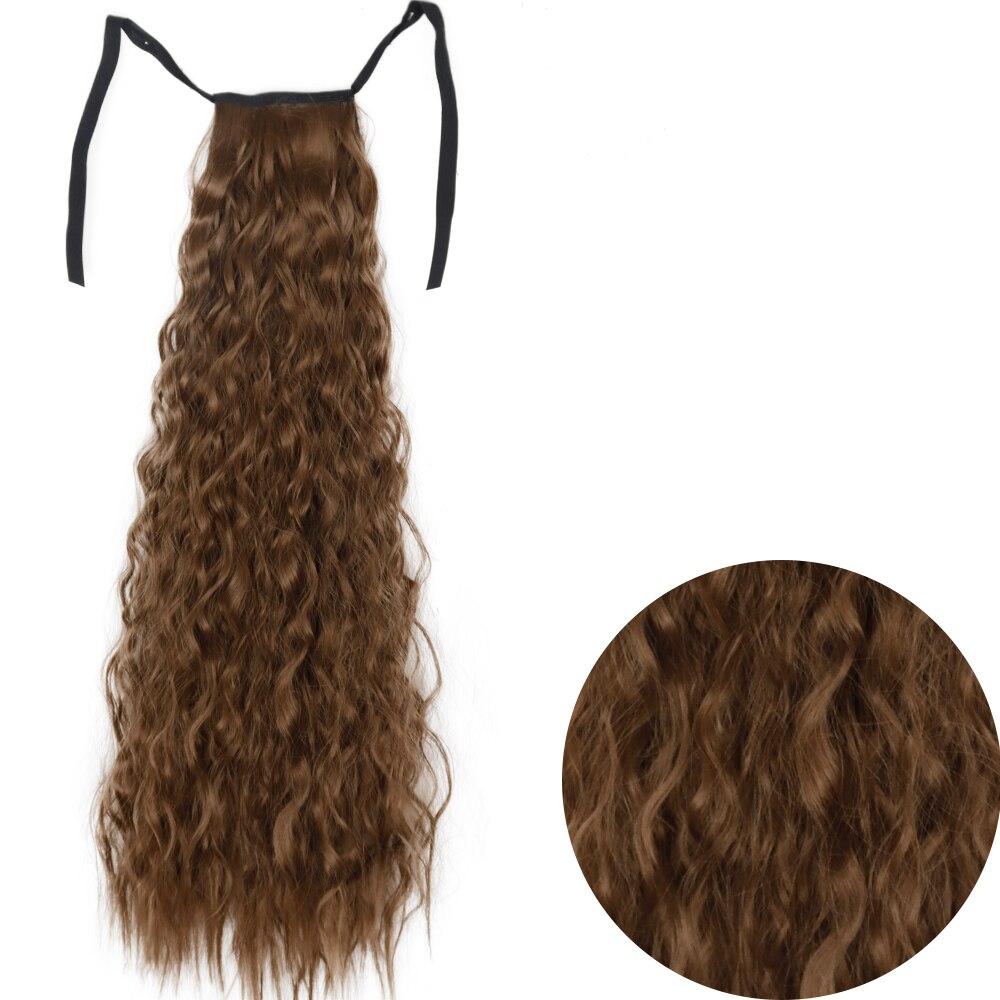 Women Long Wavy Hairpiece Synthetic Fiber Natural Wavy Cosplay Daily Wear Long Curly Wrap Around Ponytail Extension