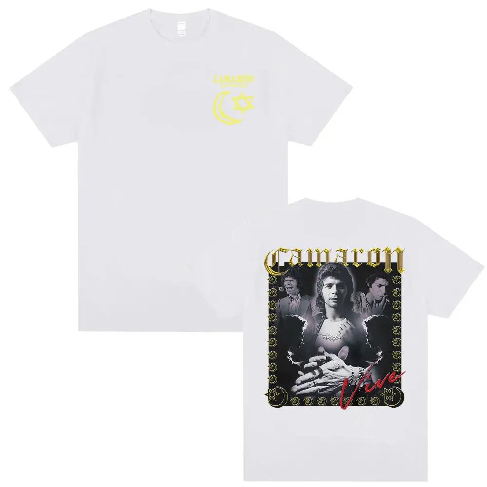 Camiseta Merch Gira de Álbumes Rock Camaron De La Isla 2026 Verano Ropa Unisex Harajuku Retro Gótico Camiseta Oversize de Alta Calidad