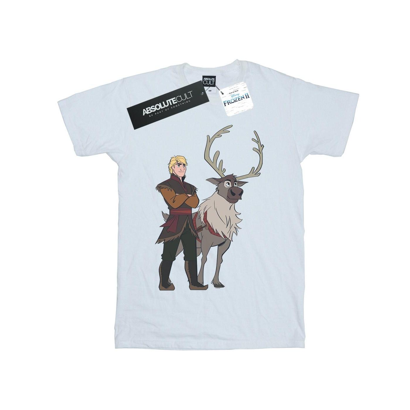 Disney Boys Frozen 2 Sven And Kristoff T-shirt 7-8 Years vit