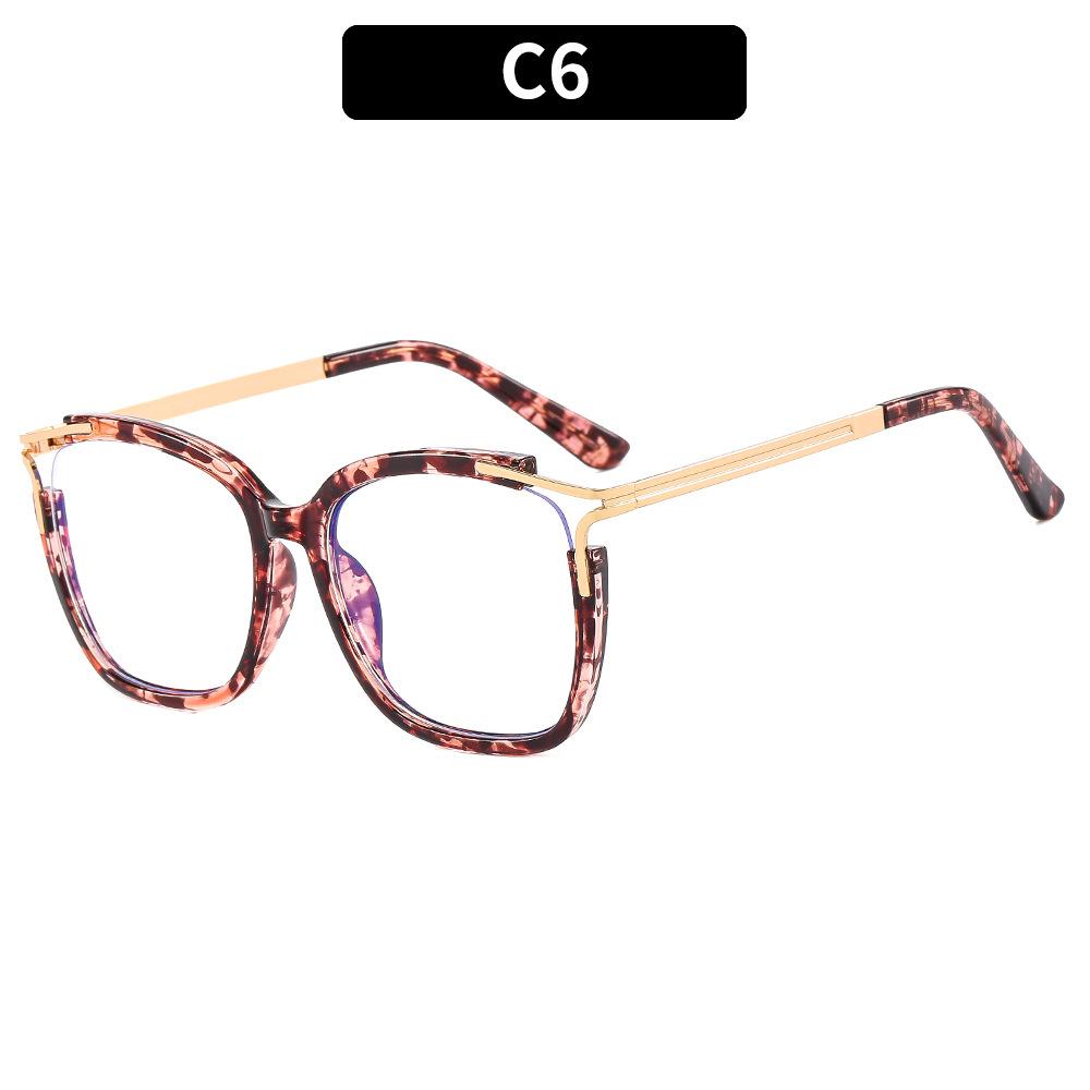 New Large Square Frame Anti Blue Light Flat Mirror Women Ultra Light TR90 Material Optical Glasses Frame Computer Goggles