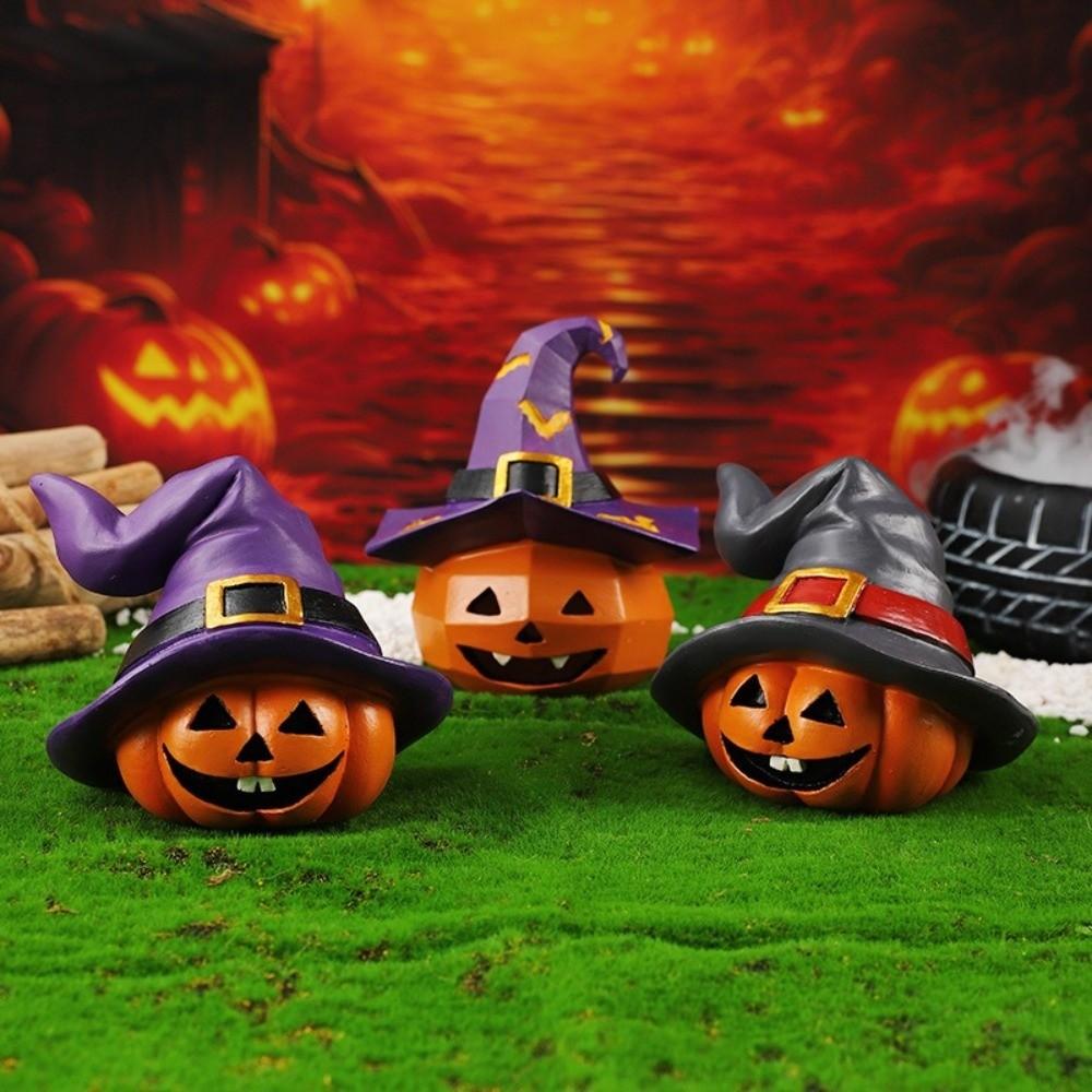 Festival Pumpkin Ghost Ornaments Resin Crafts Pumpkin Statue Home Party Decor