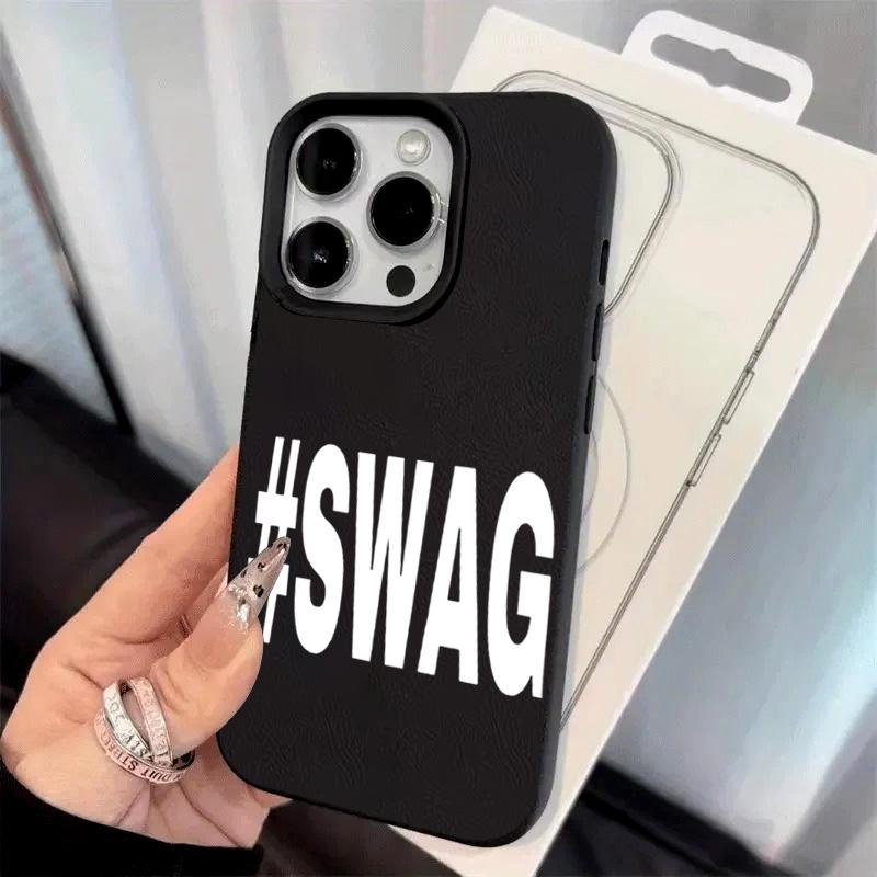 Luxury English S-SWAG Phone Case For iPhone 17 Pro 16 15 14 13 12 11 Pro Max 16e 17 Air 15 14 Plus X XR XS Max Shockproof Cover