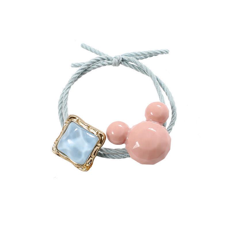 Korean Cute Mickey Hair Rope: Resin Hair Band for Girls