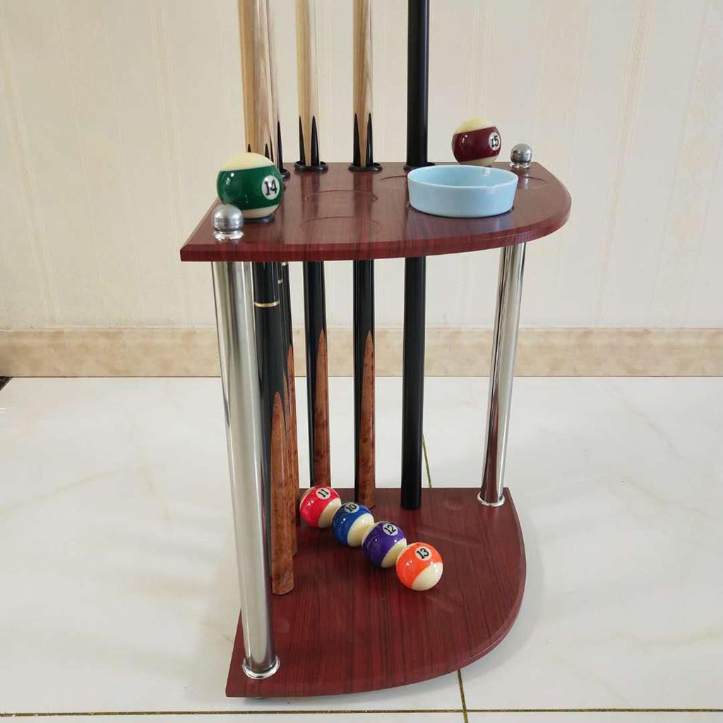 Billiard Pool Cue Rack, Corner Holder, Freestanding Rod Organizer Table Storage Holder