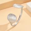 European & American Marine-Inspired Stainless Steel Shell Bracelet for Women