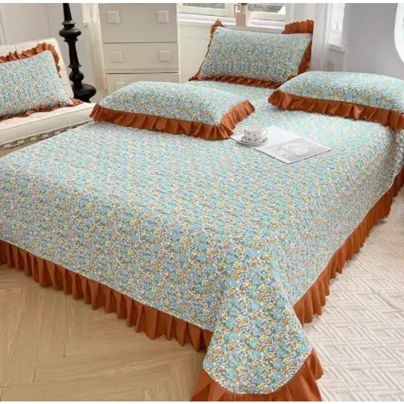 

Маленький фрагментированный цветок Деревенский стиль Хлопковое стеганое покрывало Односпальный лист татами Набор из трех предметов для всех сезонов 150x200cm 3pcs