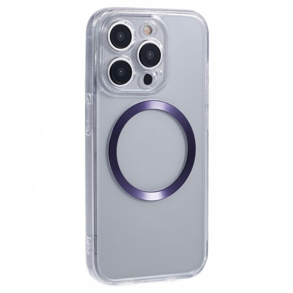 For iPhone 15 Pro Case Compatible with MagSafe CD Vein TPU+Acrylic Phone Cover