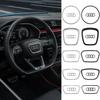 For Audi  A3 A4 B8 8P B9 8V A5 A6 C7 A7 Q3 Q5 Q7 Automobile Steering Wheel Logo Bright Frame Strip Electroplated Emblem