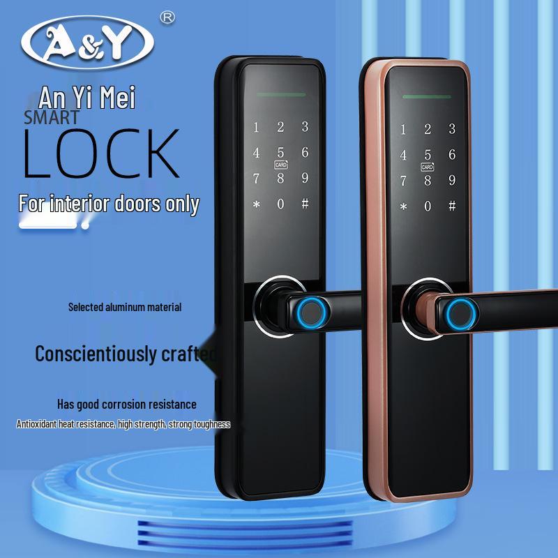 Smart Fingerprint & Password Lock for Wooden Doors - Perfect for Bedrooms, Apartments, and Hotels