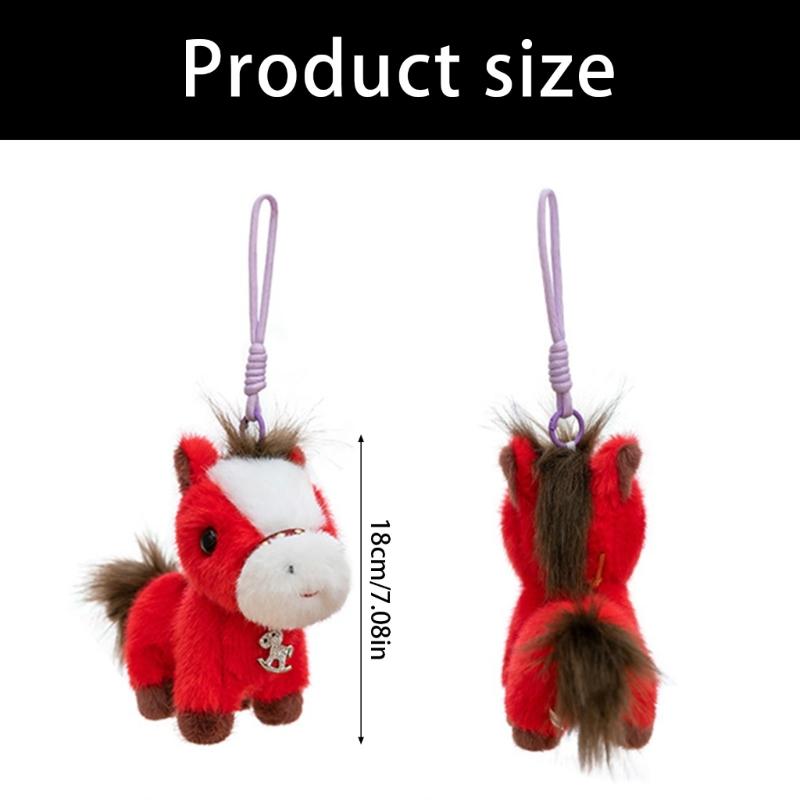 Plüschpferd Kuscheltier Schlüsselanhänger Weicher Pferde Schlüsselanhänger Taschenanhänger für Rucksack, Geldbörse und Handtaschen Niedlicher Tier Schlüsselanhänger