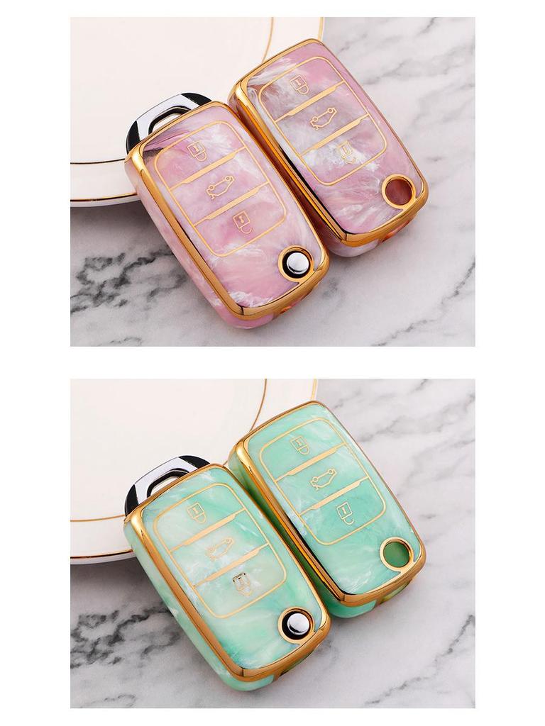 Guochao Changan Autoschlüsselhülle für Damen – Kompatibel mit Yidong, CX70, Oushang CS75, Buckle CS35, Vollständig umschließende, faltbare Schale