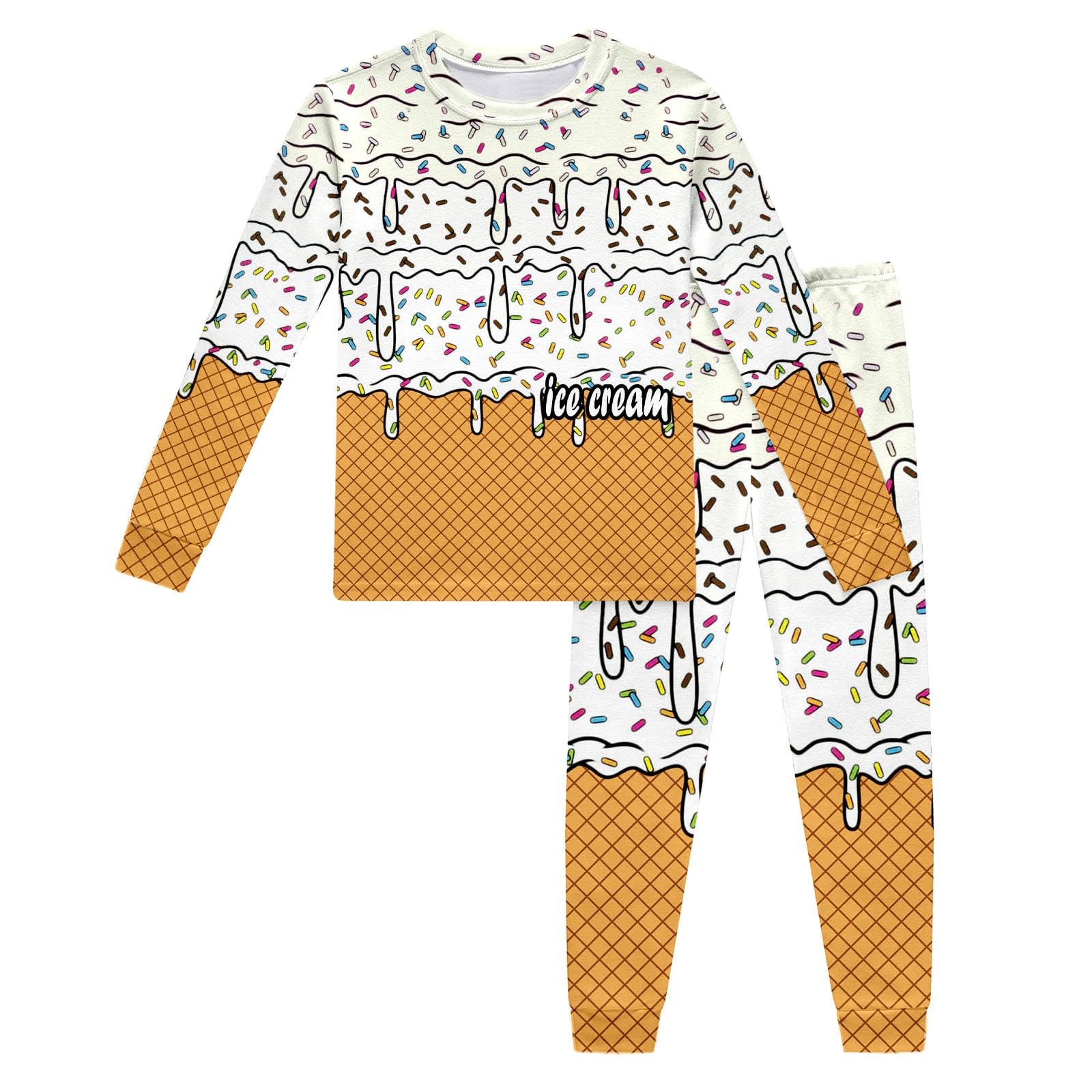 

Children s Fashionable Comfortable Casual Long-Sleeved Printed Set 130 білий