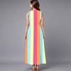 Ladies Oversized Sleeveless Crew Neck Dress Vintage Floral Branch Printed Flowy Calf Length Dress