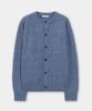 Excontainer Minimalist Button Round Neck Crop Cardigan (Blue)