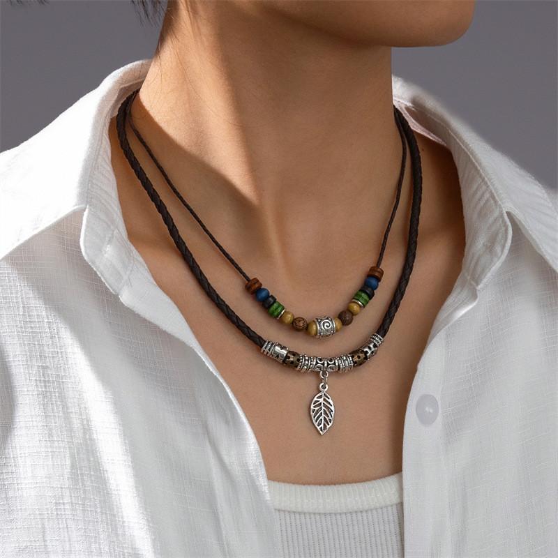 Multilayer Beaded Jewelry With Metal Pendant For Office Casual Women Accessories