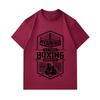 Men's 100% Cotton Crew Neck Short Sleeve T-Shirt, Retro Old School Boxing Training Printed Casual Comfortable Tee for Daily Streetwear Workout Activit