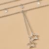 Long tassel hollow star pendant with more than 100 layers, stacked star necklace, high-end fashion jewelry
