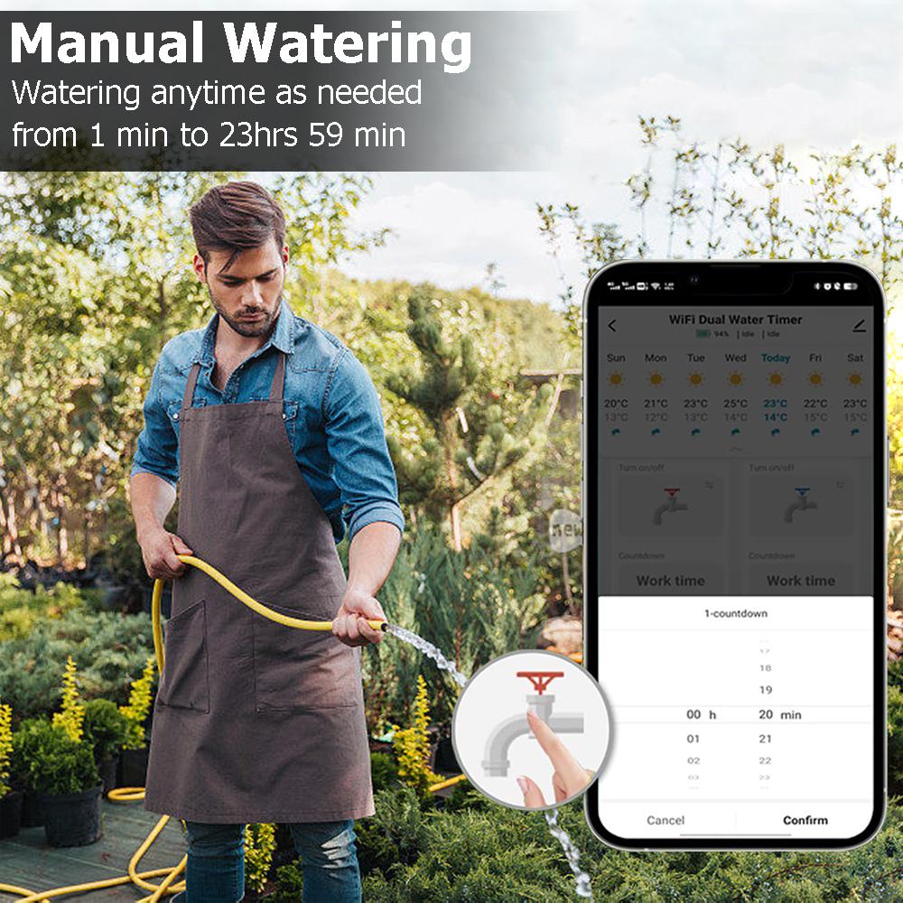Smart Garden Watering Timer, Wifi Automatic Drip Irrigation Controller Water Valve, Garden Automatic Watering System