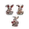 3 Pieces Flat Acrylic Easters Rabbit Pendant Charm for Festival Hanging Bunnys Car Keychains Backpack Keyring Accessory