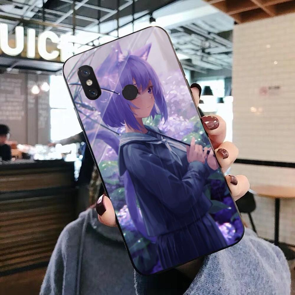 Kawaii Nekomata Okayu Phone Case For Xiaomi Mi 5X 8 9 10 11 12 lite pro 10T PocoX3pro PocoM3 Note 10 pro lite