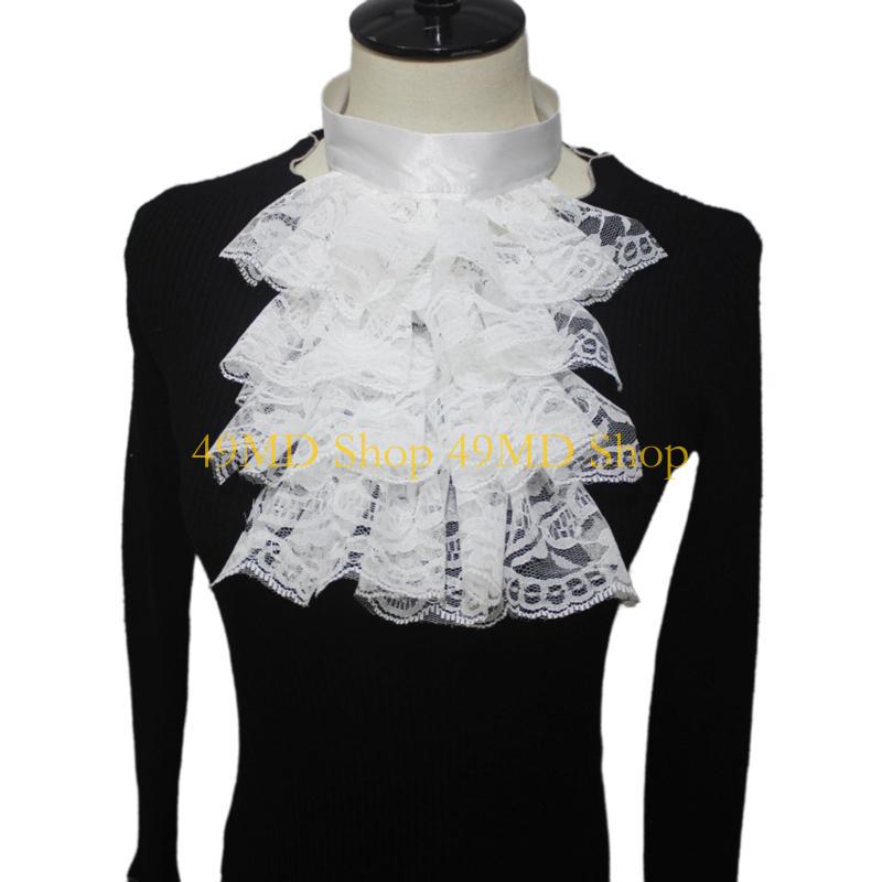 

49MD Жабо Воротник Кружевные Манжеты Рубашка Блузки Платье Съемные Рукава Рюши Манжеты для Женщин Девушка Пография
