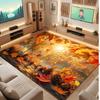 Mountain Landscape Theme Crystal Velvet Floor Rug Personalized Custom Name Text Warm Carpet Home Decoration