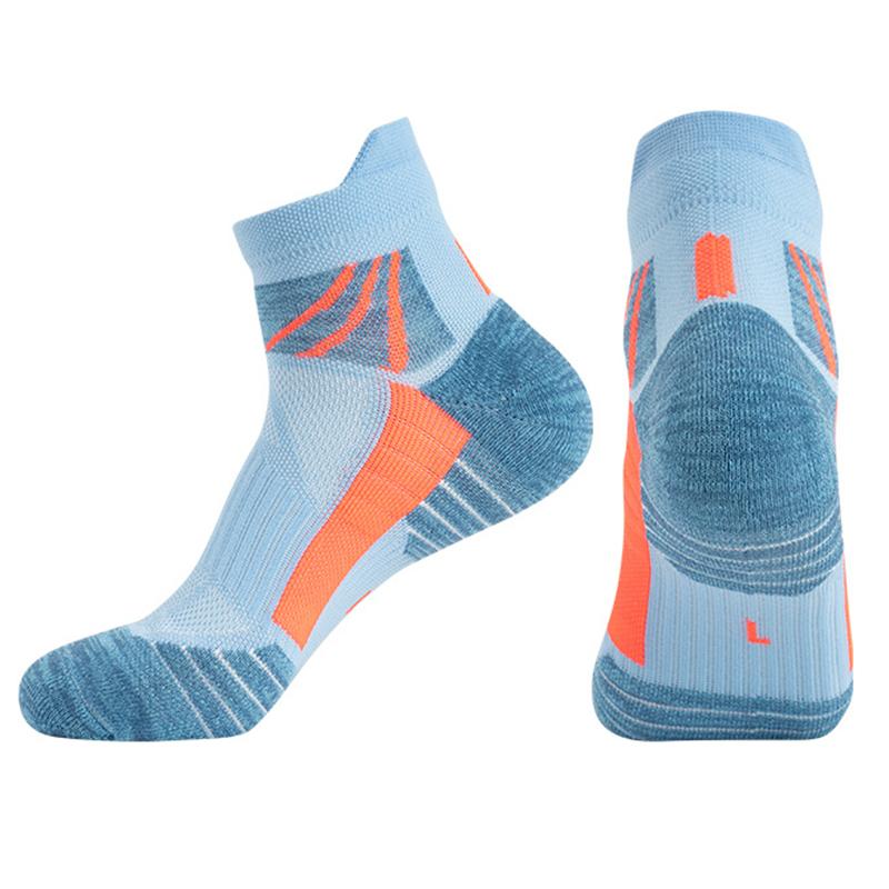 

Профессиональные носки для марафона, спортивные, для мужчин и женщин, для активного отдыха, походов, бадминтона, баскетбола, тренировок, бега, низкие носки US 7-12 EU 39-45 синий