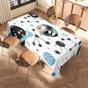 Modern Space Pattern Dining Tablecloth Blue Black Colorful Design for Home Decoration