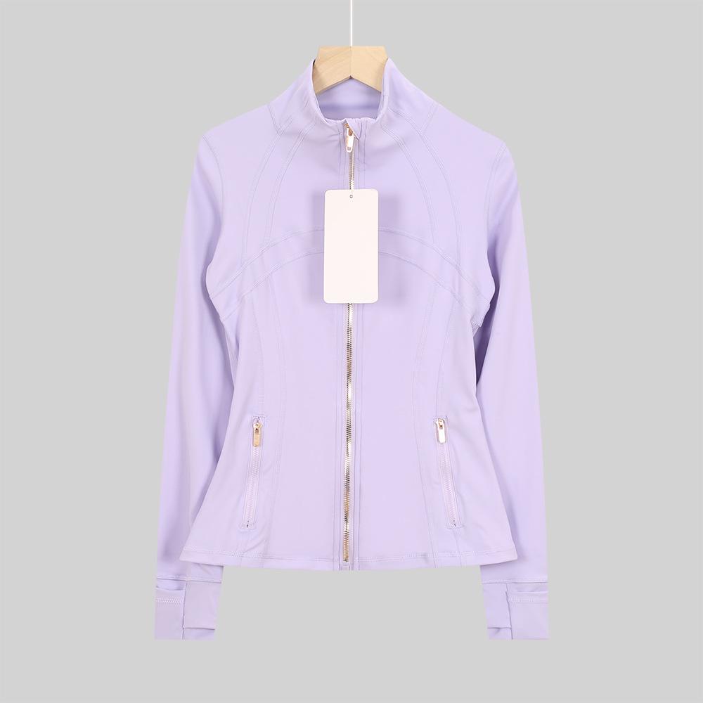 Lulu Original Damen Slim Fit Elastische Formgebende Lange Jacke Mantel mit Stehkragen für Yoga und Laufen