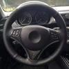 Car Steering Wheel Cover Black Artificial Leather Hand-stitched For BMW E90 E91 E92 E93 E87 E81 E82 E88 X1 E84 Car Accessories