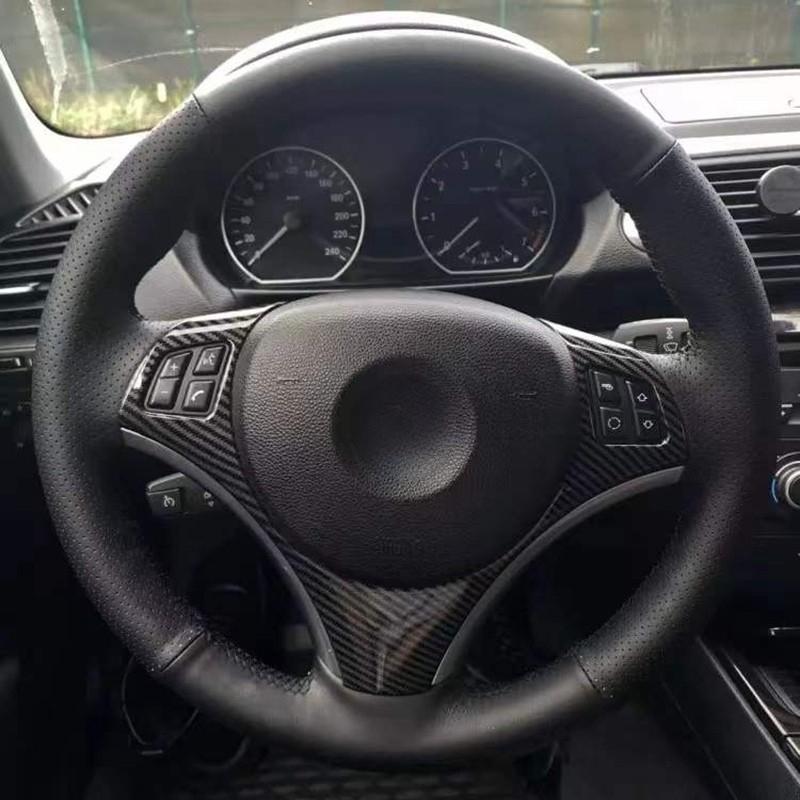 Car Steering Wheel Cover Black Artificial Leather Hand-stitched For BMW E90 E91 E92 E93 E87 E81 E82 E88 X1 E84 Car Accessories