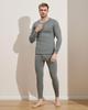 LAPASA Warm Thermal Top and Bottom Size Heather Gray Thick Top and Bottom Size M Innerwear, Underwear, Set, Fleece-Lined, 4. (Super Set),