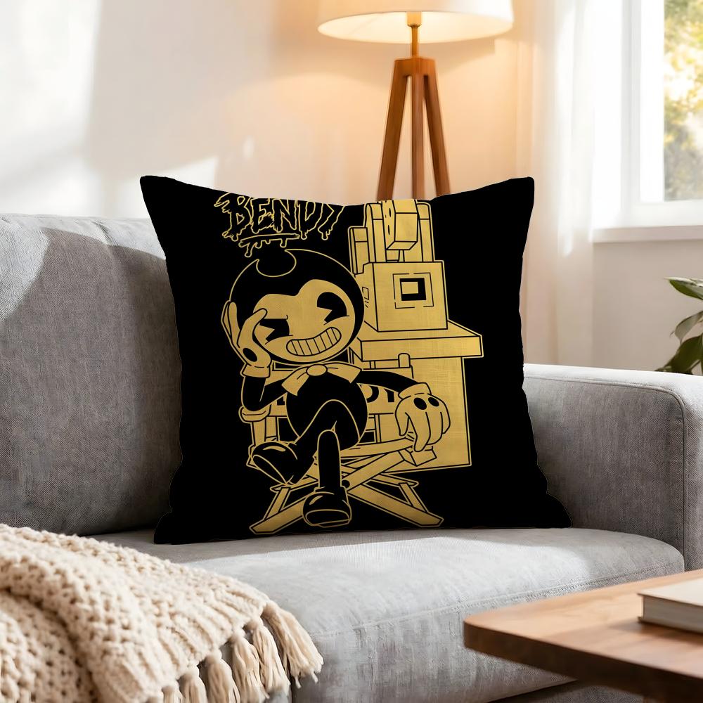 Bendy And The Ink Machine Cushion Cover 1Pcs Decorative Covers Soft Cushion Case For Sofa Couch Decor 40X40 45X45 Pillowcases