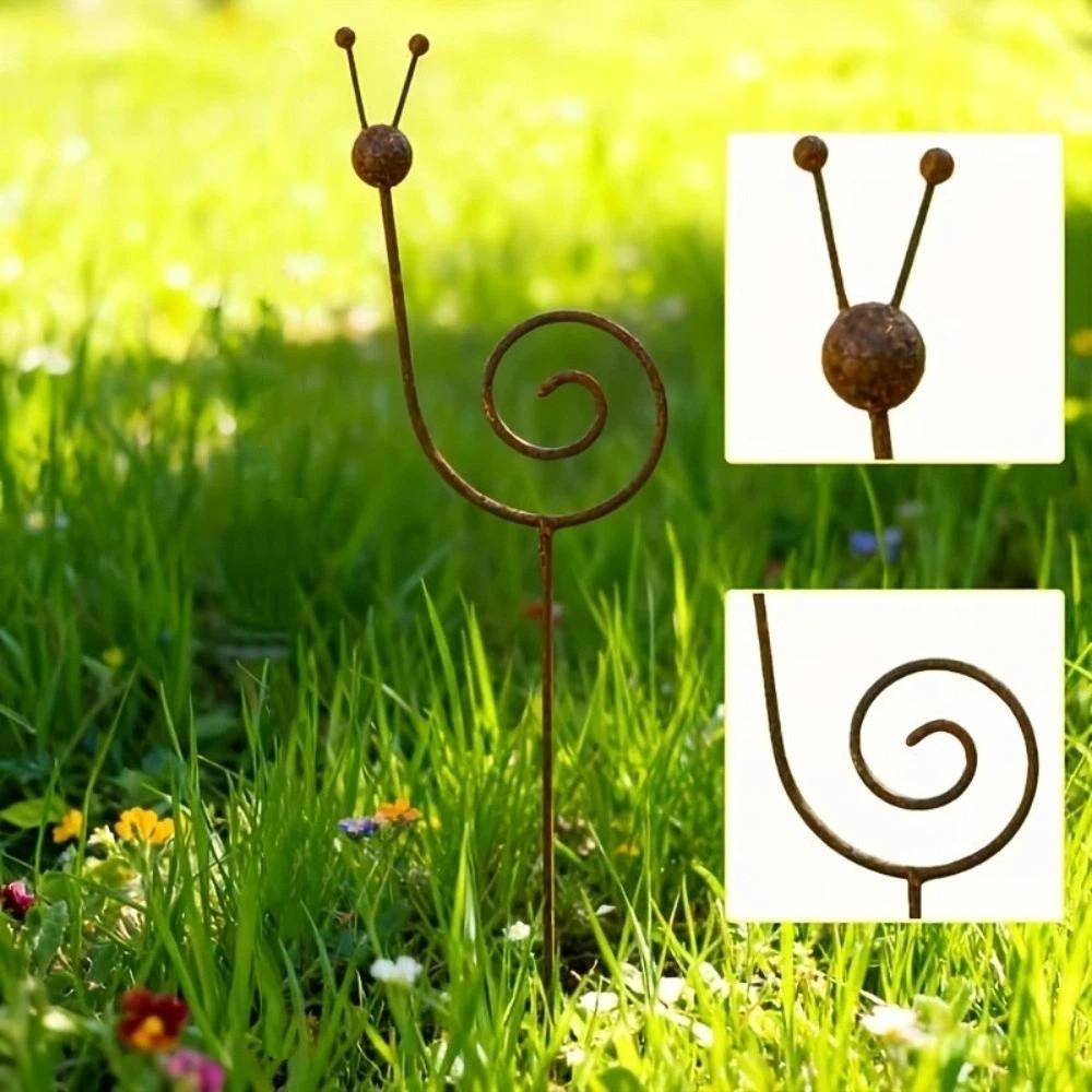 Weather Resistant Snail Shape Yard Art Rustproof Rustic Snail Sculpture Patio Porch