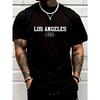 The Same Style for Men, Los Angeles 1993, Patterned Printed Round Neck Short-sleeved T-shirt, A Must for Home and Leisure In All Seasons