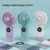 Portable Handheld Personal Rechargeable Fan Led Digital Display 90°Adjustable Rechargeable Fan 5 Speed Wind With Lanyard