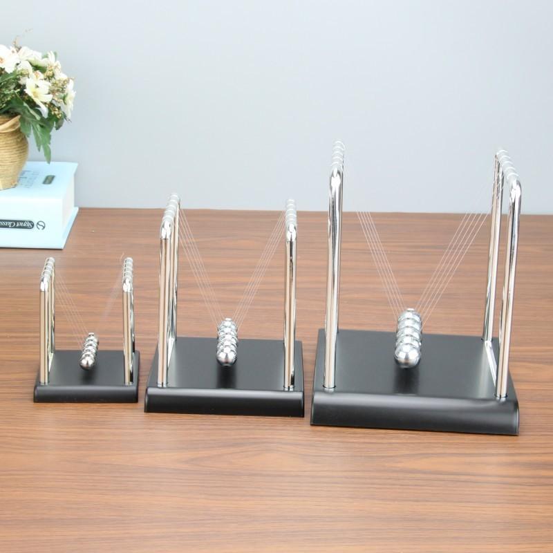 Modern Simple Plastic Newton's Cradle Physics Decor Stress Relief Desk Toy With Black Base
