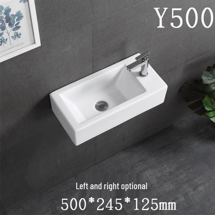Square Ceramic Wall-Mounted Mini Bathroom Washbasin