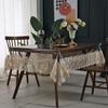 Pvc Tablecloth Rectangle Waterproof Transparent Round Dining Table Cloth Soft Champagne Lace Embroidered Oil -Proof Table Cover