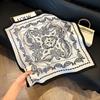 Geometric Colorblock Square Imitation Silk Scarf Women Satin Shawl Wrap Hijab Female Hair Band Luxury Headkerchief Echarpe