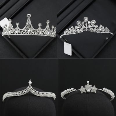 Crystal Rhinestone Wedding Bride Crown Simple Design Vintage Style Princess Crown Alloy Material Hair Jewelry Bridal Party