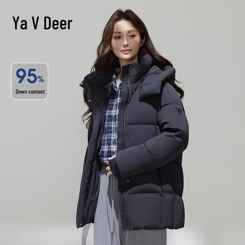 

Yalu Women s Thickened 95% Duck Down Mid-length Hooded Jacket XL