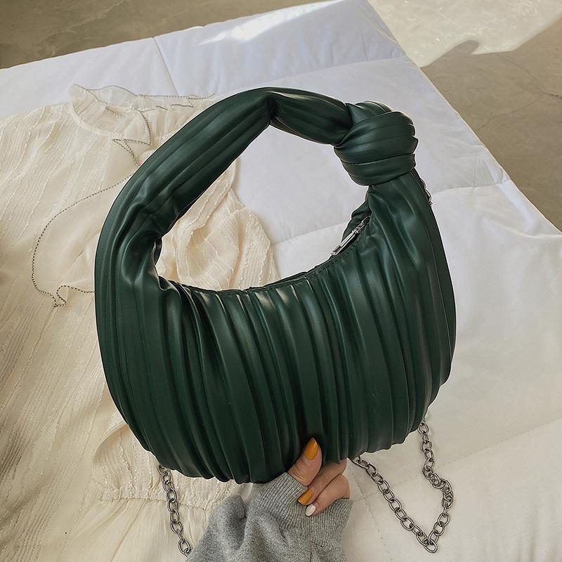 Niche underarm pleated bag women's autumn and winter new retro popular women's bag versatile portable soft knot dumpling bag