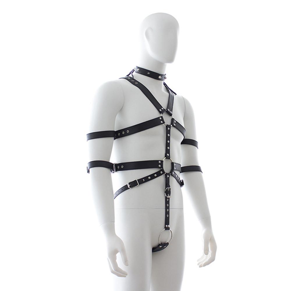 Gay Rave Harness Man Pu Leather  Bondage Strap Chest Restraint Kit Sex Lingerie Adjustable Cosplay Sex Toys Sex Toys For Men