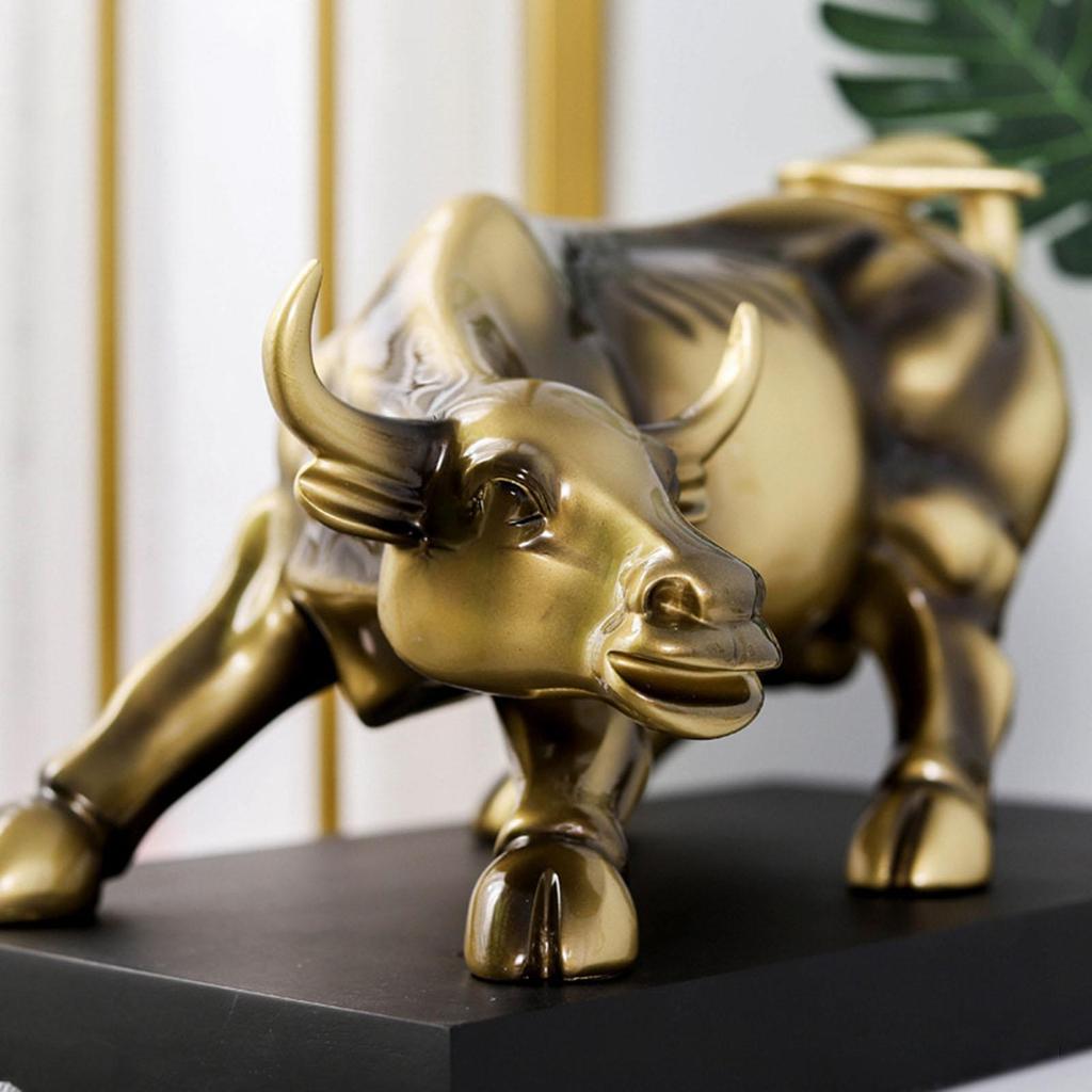 Bull Sculpture Modern with Base for Office Decoration Home Decor Room 40cmx23cmx26cm