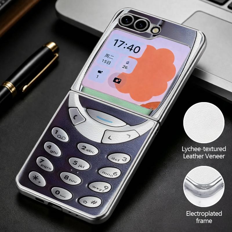 Retro Game Boy Camera Print Case For Samsung Z Flip 8 7 6 5 Hybrid 3in1 Leather Skin Plating Folding Phone Cover For Galaxy Z Flip8 Flip7 Flip6