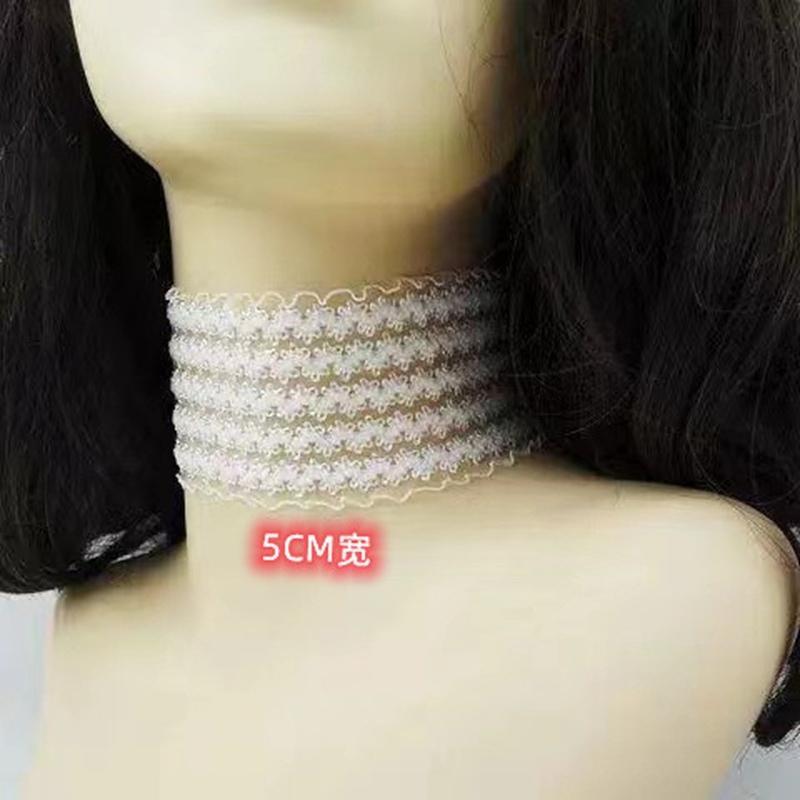 Lace Neck Decoration Fake Collar High Neck Cover Warm Scarf Stand Collar Detachable Neck Strap Elastic Ruffle Blouse Collar